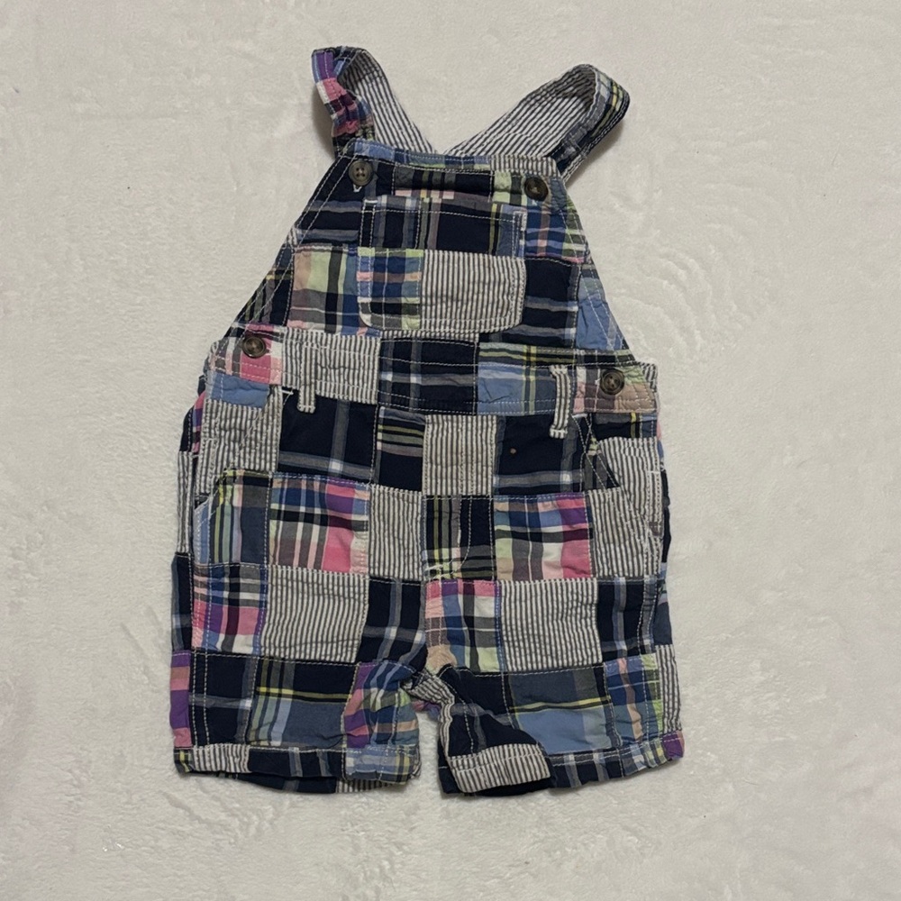 Gymboree Plaid Patchwork Kids Overalls